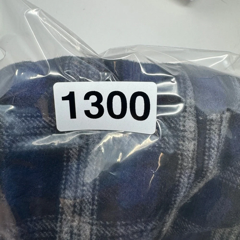 Outdoor Research Yukon Cap Blue Plaid Wool Blend Ear Flap Hat L/XL